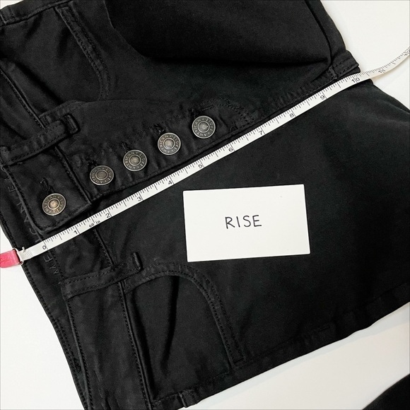 American Eagle Super High Rise Jegging 00 skinny jeans‎ black ripped button fly - Picture 11 of 12